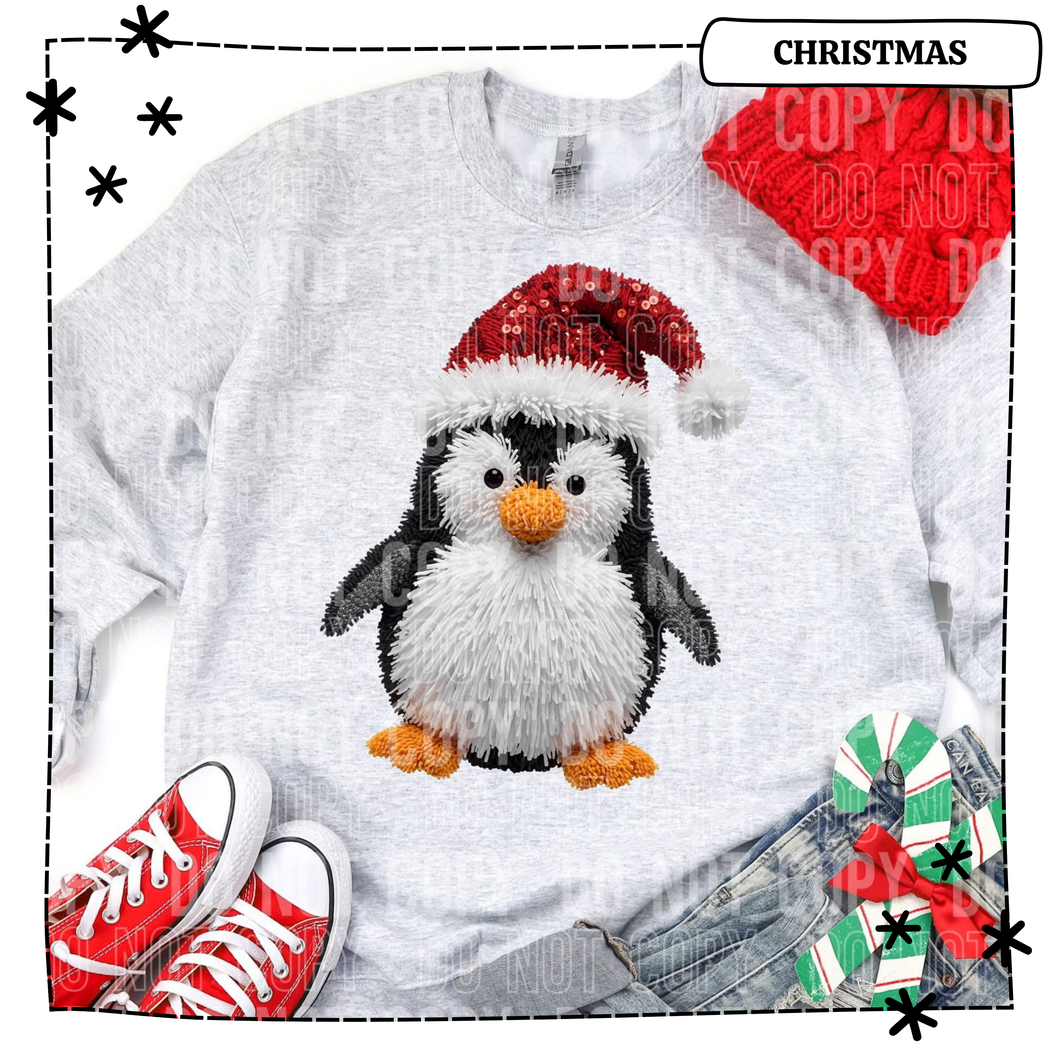 Christmas Penguin Faux Yarn