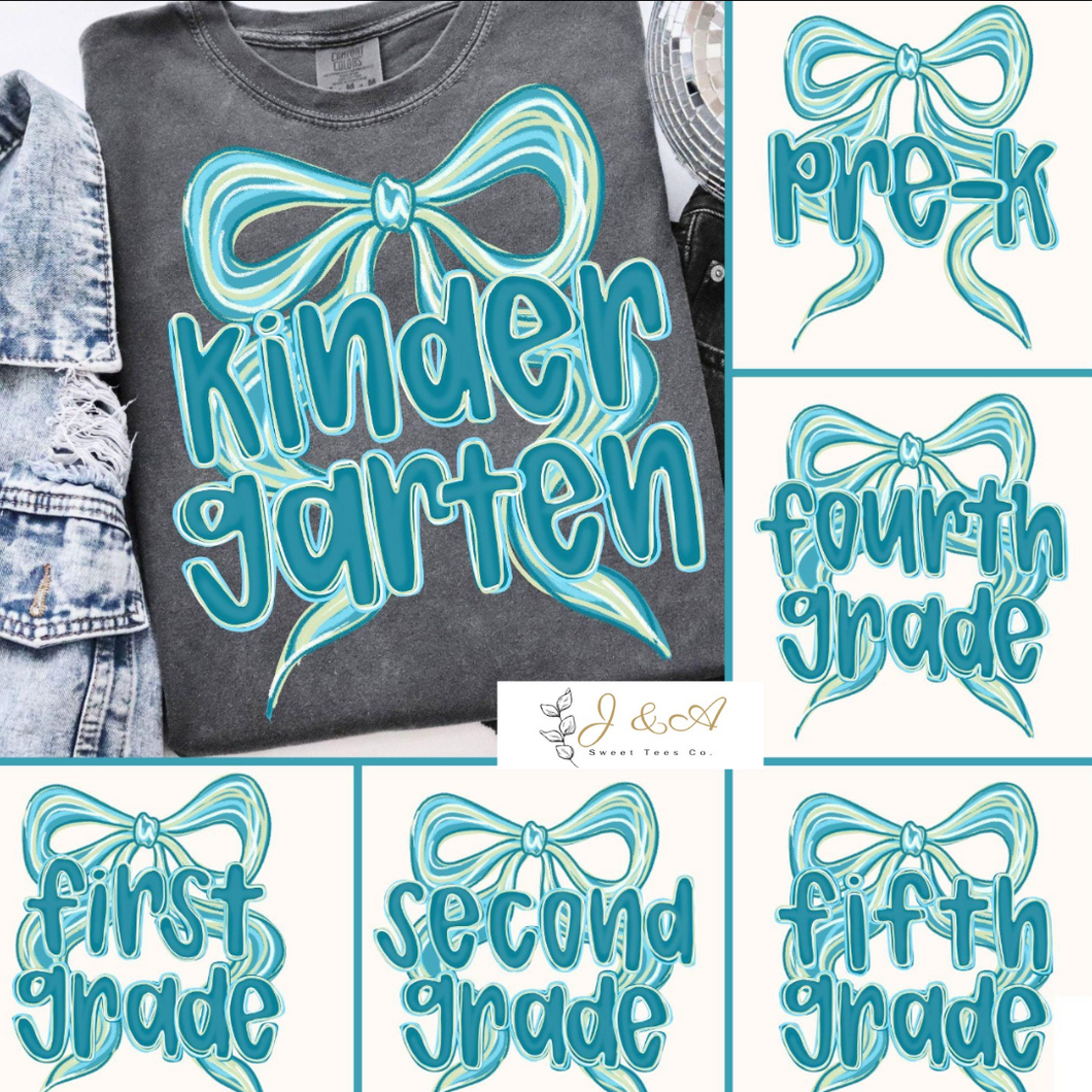 Back to School Blue Bow (PreK-Fifth Grade)