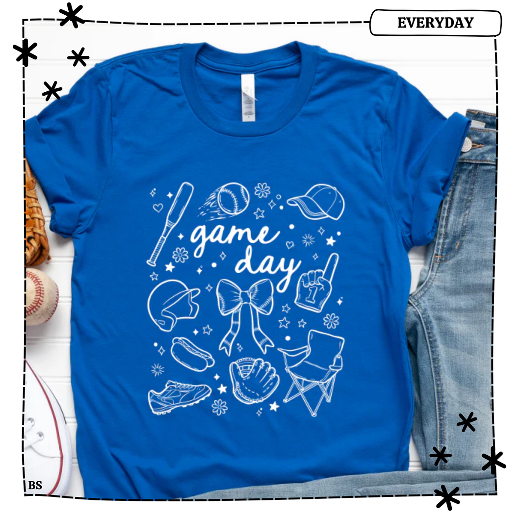 Baseball Coquette Doodle Collage