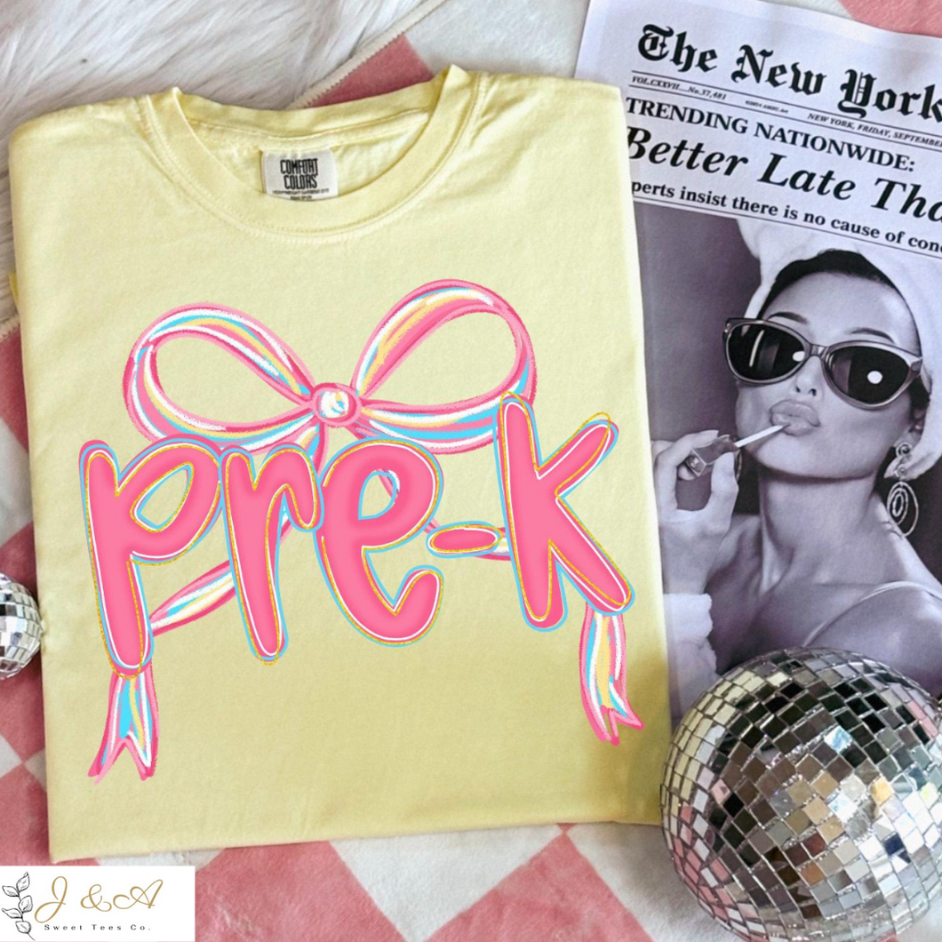 Back to School Pink Bow (PreK-Fourth Grade)